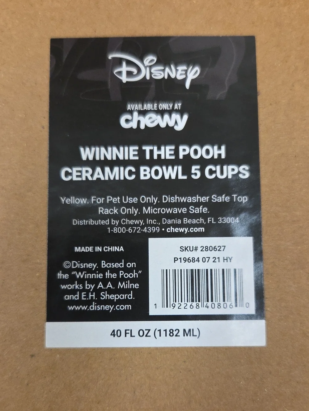 Winnie The Pooh Ceramic Bowl- 5 Cups